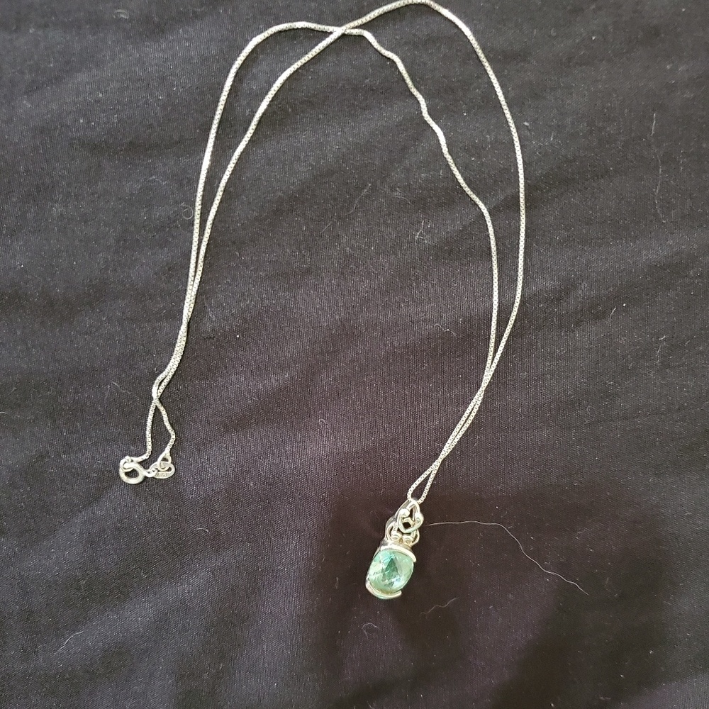 Aquamarine stone necklace